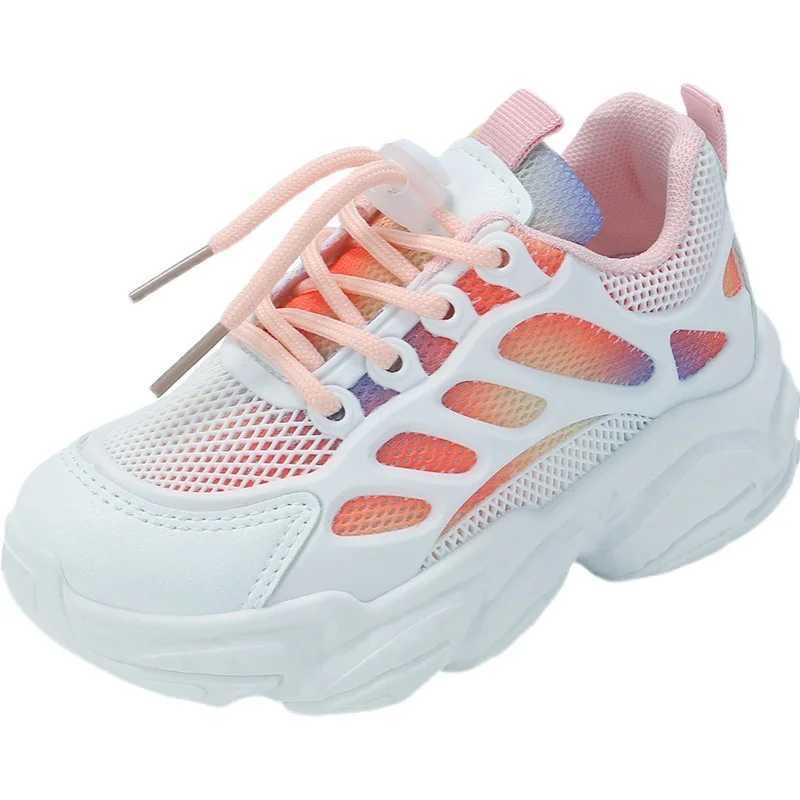 Childrens casual shoes for boys and girls unisex childrens sports running shoes air mesh breathable lace up fashionable spring and summer softXJ250311