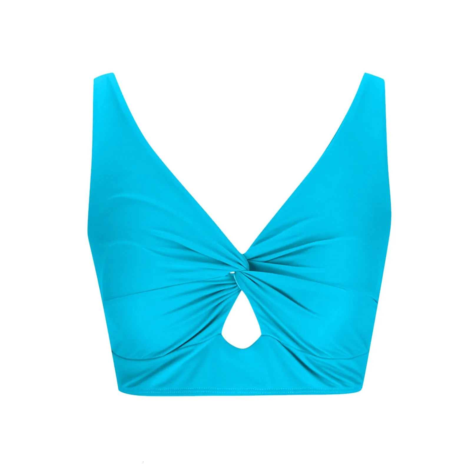 Swimwear womens bikini swimsuit cutting Tankini beach apron knot adjustable vest 250310
