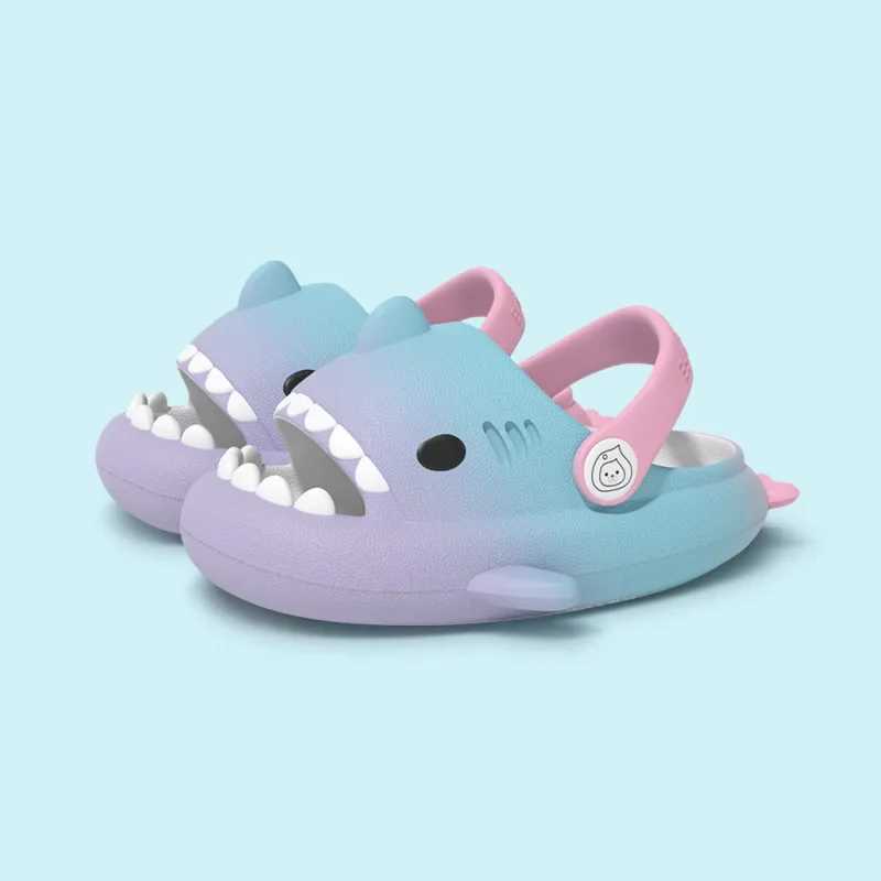 Evshine Childrens Sandals Fashion Shark Slippers Summer Sandals Cute Waterproof Sandals Non-slip Beach Shoe Yellow Green PinkT250311