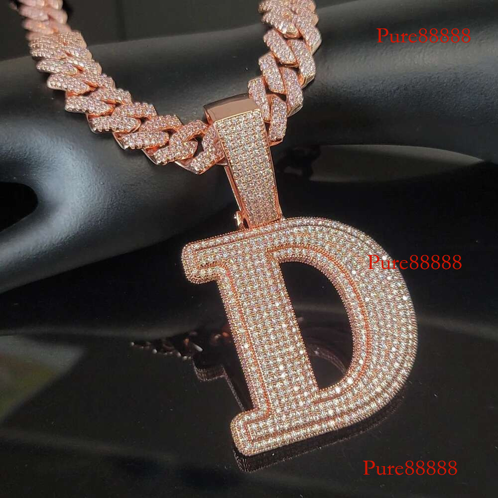 Personalized Custom Big Letter Pendant Iced Out Jewelry Name Customized Initial Hip Hop Necklace Cuban k Chain Party Gifts