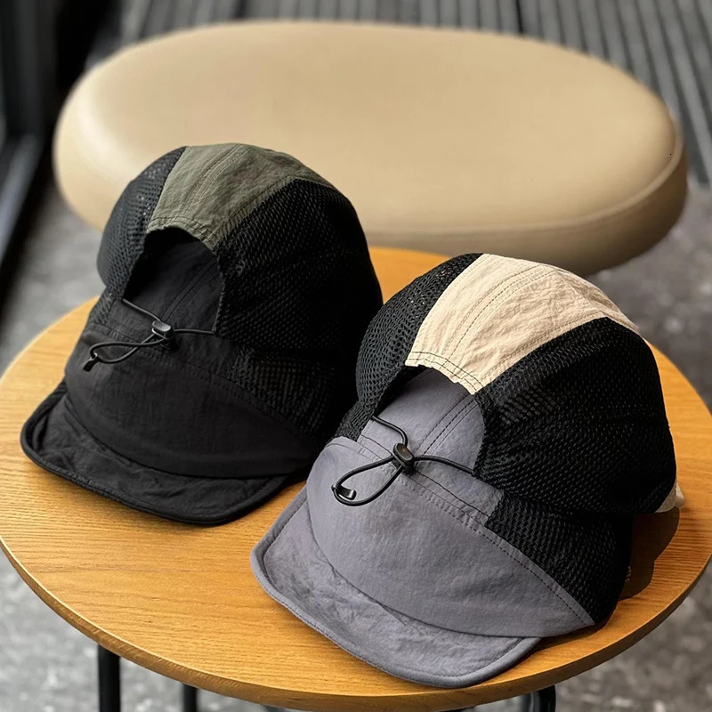 Japanese Quick Dry Breathable Short Brim Baseball Hat Mens Mini Summer Outdoor Sunscreen Hip Hop Soft 250311