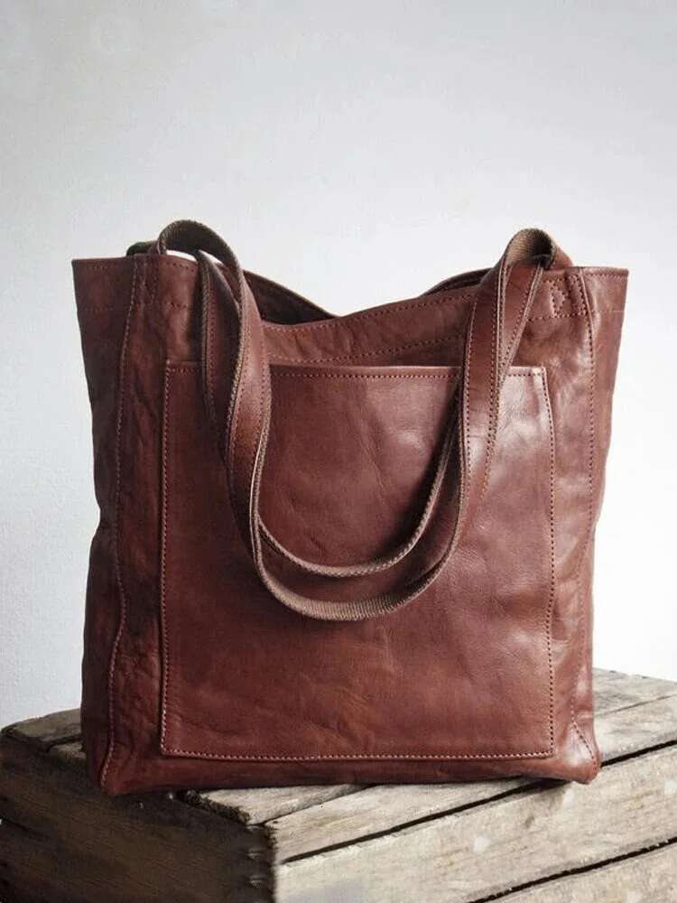 Oversized Tote For Women Handbags Large Size Shoulder Bags Vintage Style Solid Color Soft PU Leather Purses Sacs