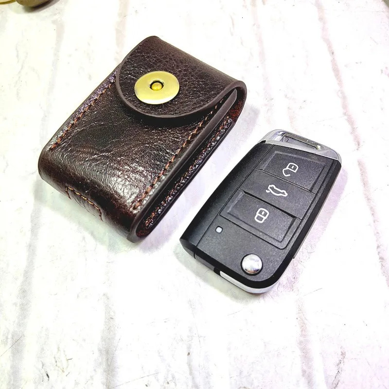 Leather car key case on belt holder with bag waist wallet pocket organizer jacket mens 1652C 250311
