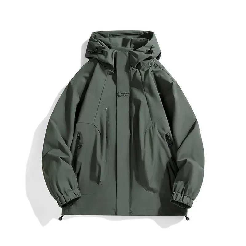 Spring Outdoor Men Jacket Hooded Windbreaker Trench Coats 2025 Mens Women Waterproof Bomber Camping Loose Thin Softshell JacketsT250311