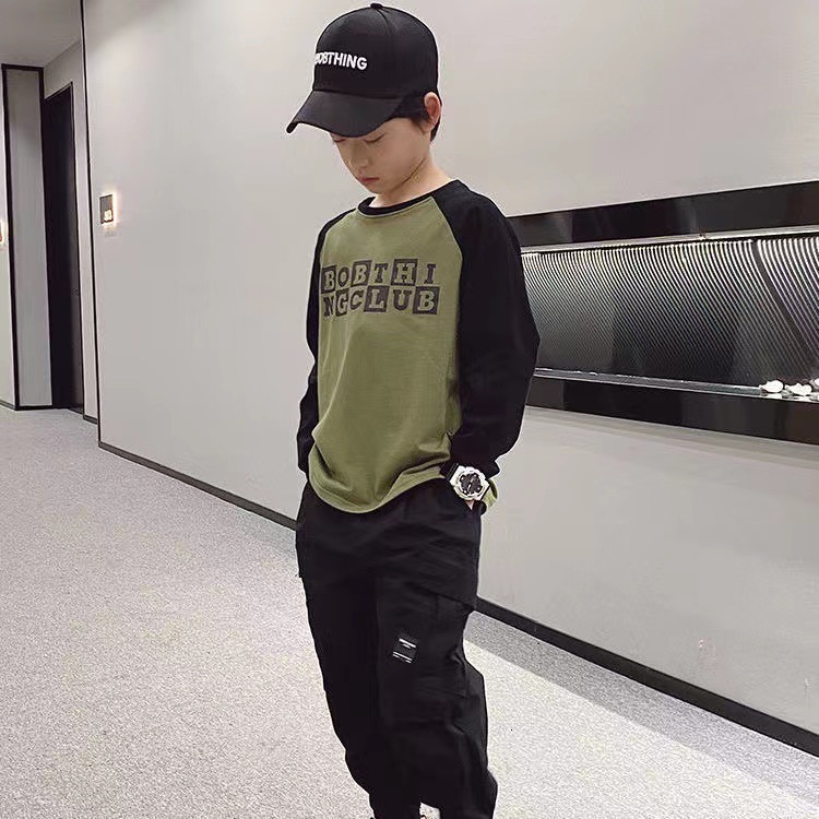 Ddmyshoesvip Boys Long Sleeved Autumn New Clothing Korean Version Chinese Children S Anime Printed Raglan T Shirt With A Trendy Base