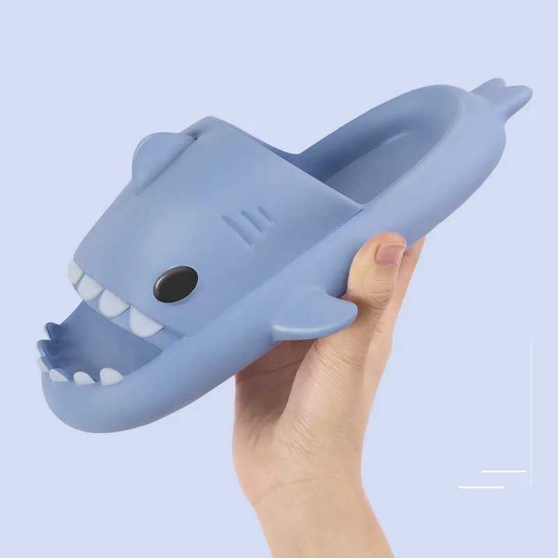 Litfun Cute Shark Slippers For Kids EVA Soft Bottom Beach Shoes Cartoon Bathroom Children Sandals Comfort Non-Slip Home SlippersT250311