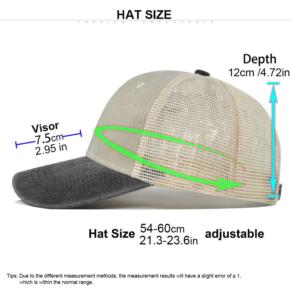 Retro Duotone Baseball Cap Men Women Washed Cotton Adjustable Casual Hip Hop Hat Mesh Breathable Streetwear Sun Visor Hats 250311