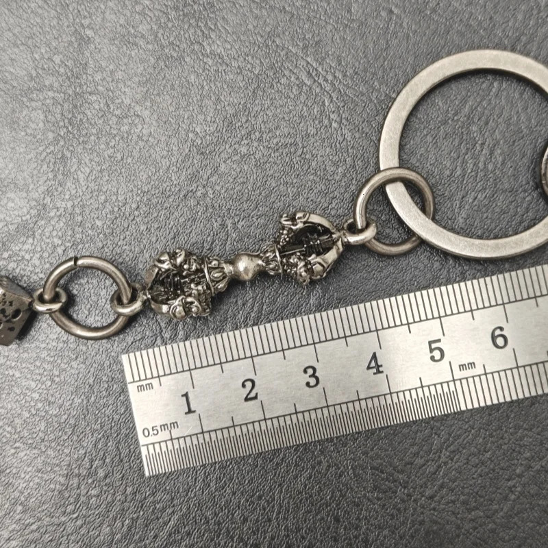 Retro lucky Dice Jin Gangchu Chain For Men's Pants Silvery Metal Ones Waist y2k Key Chain Hip Hop Punk Accessories 250318