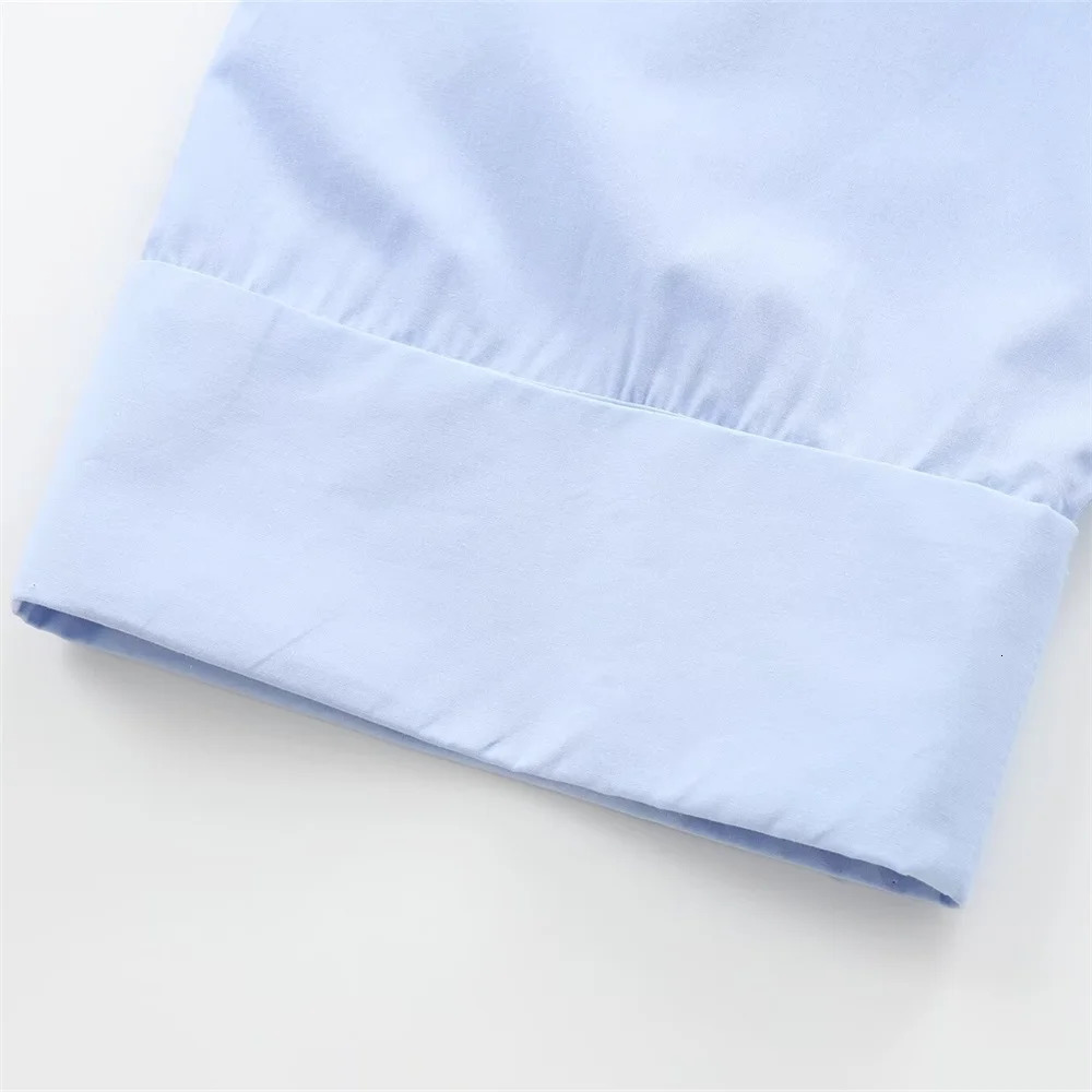 RARF Autumn European and American Loose Collar Curled Wide Sleeve Cotton Blended Buckle Poplin Shirt 250311