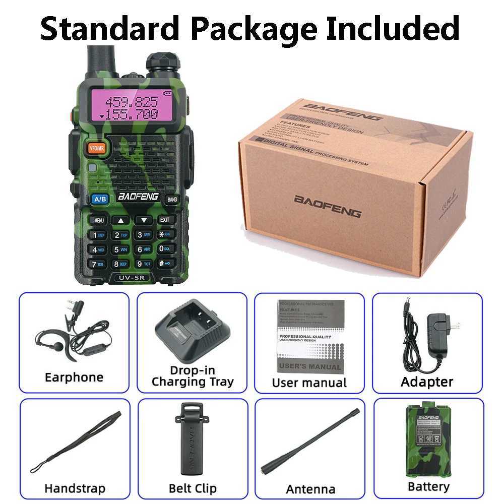 New Arrival BaoFeng UV 5R Walkie-Talkie Dualband Long Range Two Way Radio For Hunting Portable FM cb Radio Stations Transceiver Wireless Set T250311