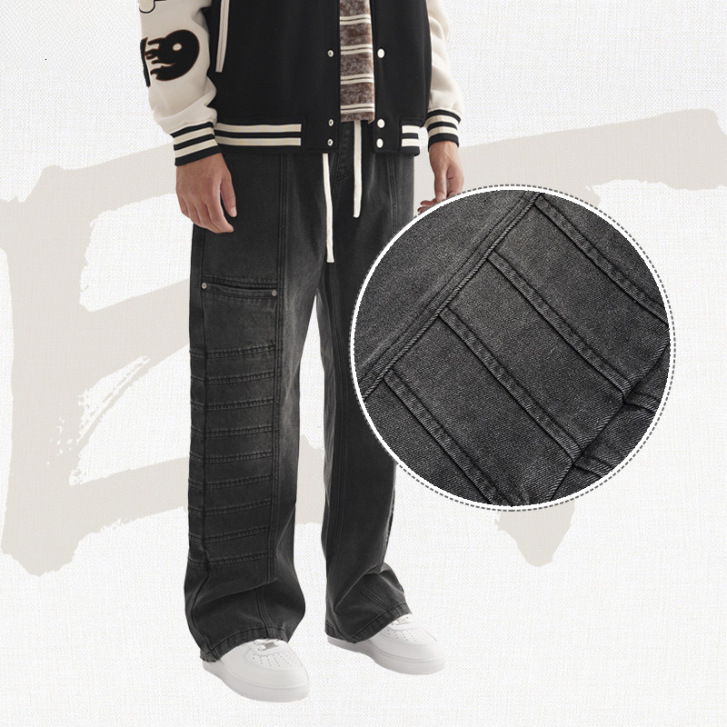 2025 Summer New Men s Pants Spray Ma Liu Retro Fashion Designer Original Brand Multi Pocket Splicing Casual Jeans Outdoor Hip Hop Skateboarding Pants