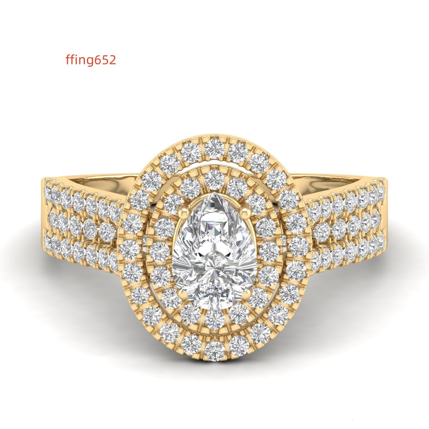 Custom Eternity Moissanite Ring 18k Gold Jewelry Oval Cut Double Halo Moissanite Ring in Sterling Silver for Wedding Engagement