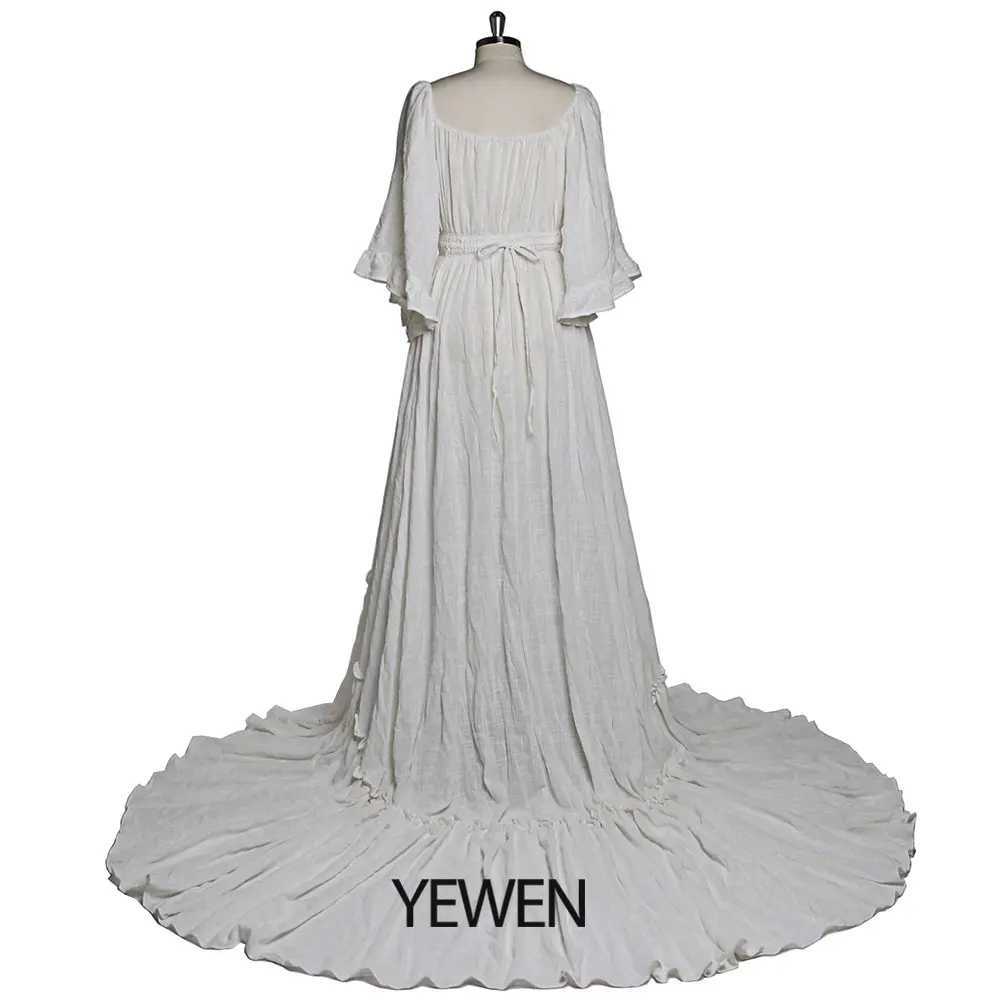 Big Flar Sleeves Maternity Dresses for Photo Shoot Stretch Waist Photography Dresses Baby Shower Dress YEWEN YD21829 X250224