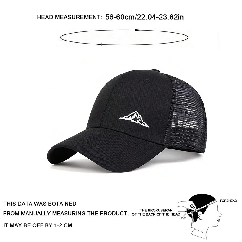 Unisex Mountain Range Embroidery Baseball Net Caps Spring and Summer Outdoor Adjustable Casual Hats Sunscreen Hat 250311
