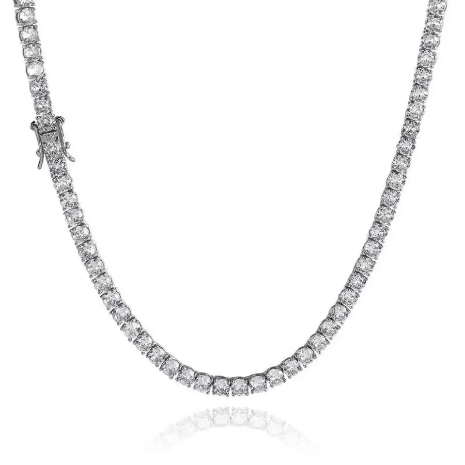 Custom jewelry Sterg Sier Vvs Tennis chain Ice out Moissanite Moissanite necklace for women men's gifts