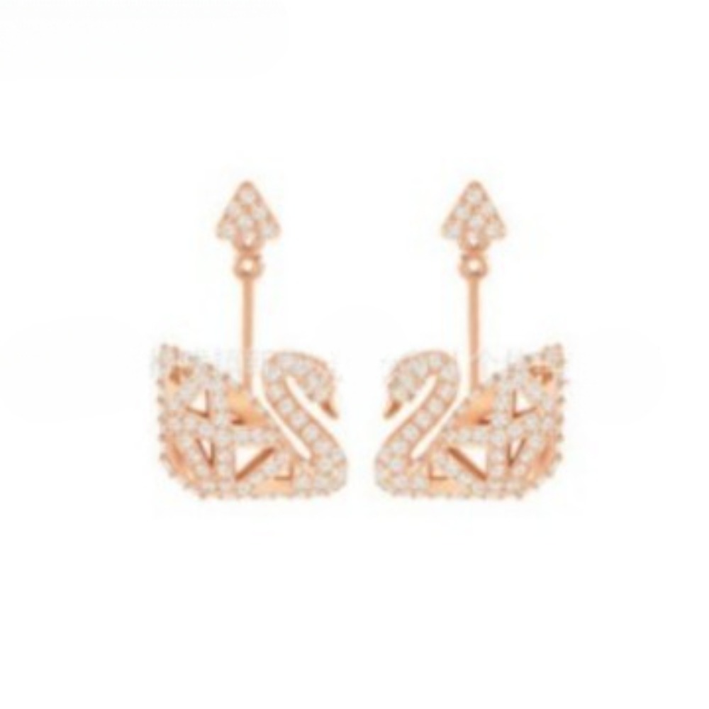 Designer's hot selling high-quality pulsating heart earrings women's swan element crystal dynamic earrings wedding party charm unlimited