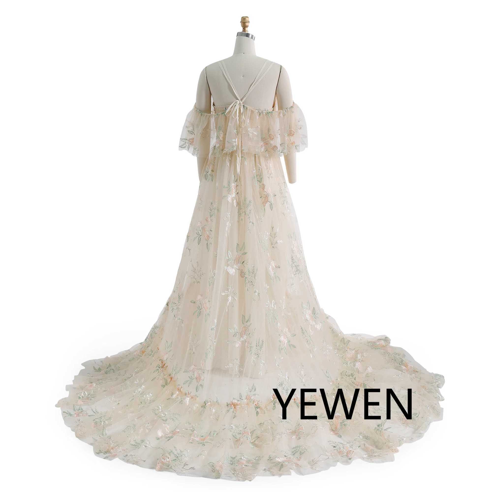 Boho Chic Elegance Embroidery Lace Tulle Maternity Photoshoot Dress Maternity Dress YW231158 X250224