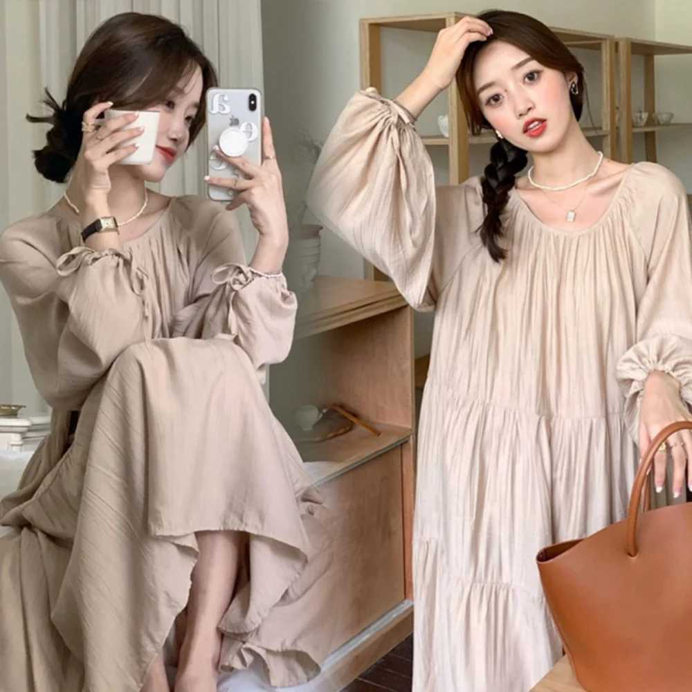 Maternity dress Spring Autumn Long Sleeve Loose Dress for Pregnant Women Mom vestidos de fotografia pregnancy photoshoot dressT250311
