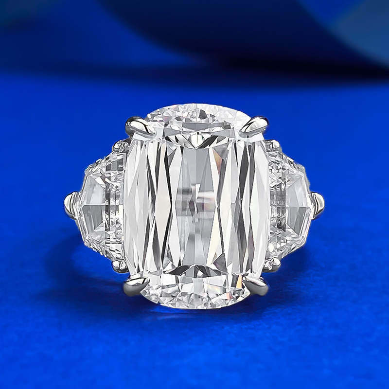 2025 Choucong Brand Wedding Rings Luxury Jewelry Sparkling Real 100% 925 Sterling Silver Cushion Shape White Moissanite Diamond Party Eternity Women B