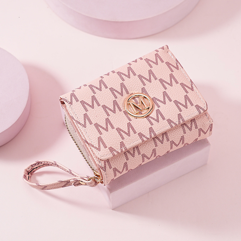 2025 Women s New Three Fold Zipper Coin Purse Simple And Fashionable Designer Old Color Pattern Multifunctional Card Bag Mini Handbag