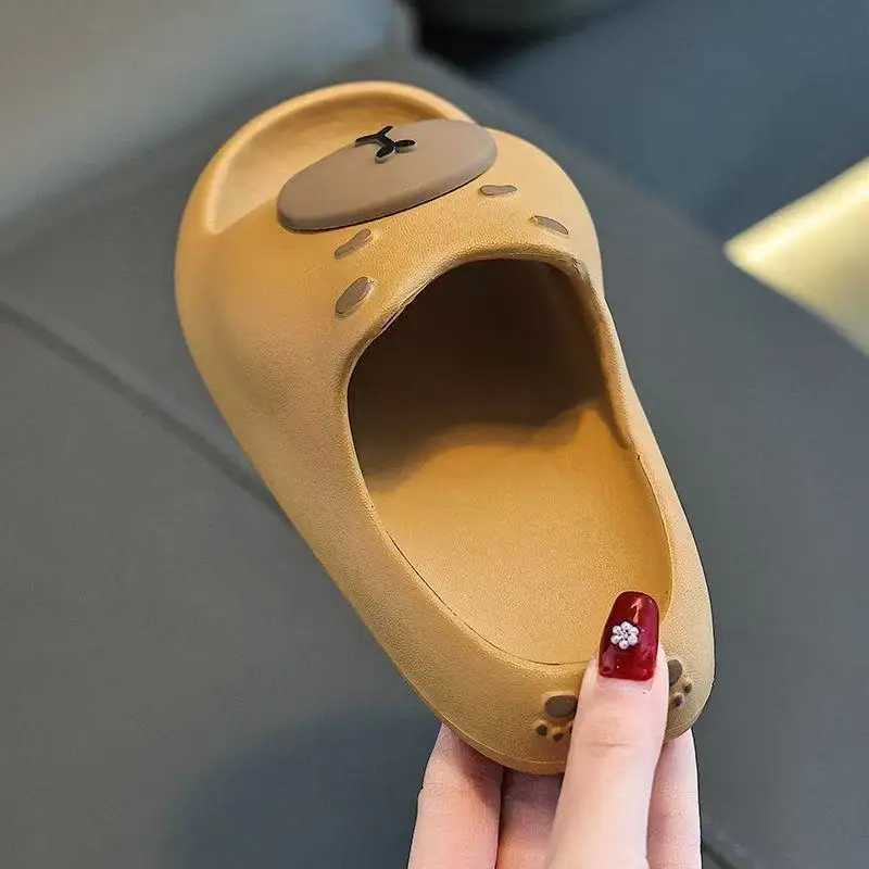 New Capybara Boys Girls Slippers Cute Cartoon EVA Beach Shoes For Kids Summer Waterproof Soft Sole Non Slip Children SlippersT250311
