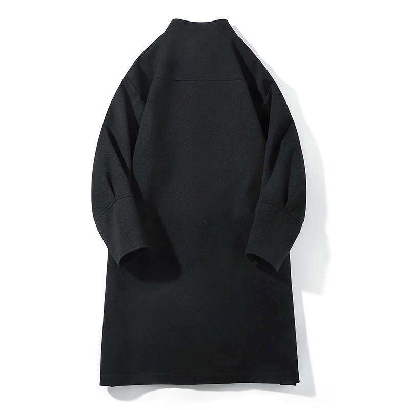 Woolen Coat, Stylish Windbreaker, Mid To Long Size, Plus Solid Color Cardigan, Men's Coat