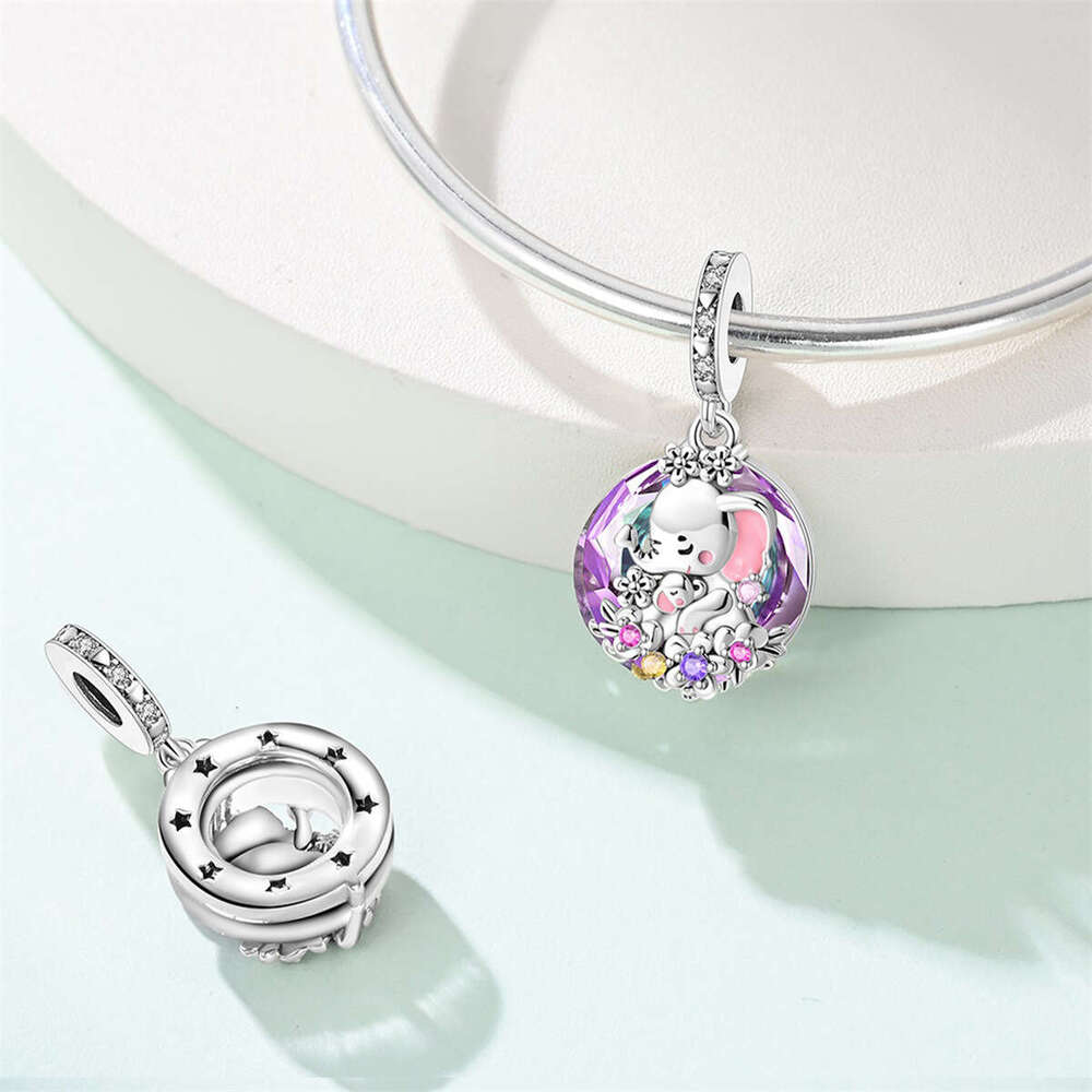 Mother's Day Squirrel Cute Animal Charms Bead Accessories DIY Jewelry Bracelet Pendant White 925 Sterling Silver Gift for Women