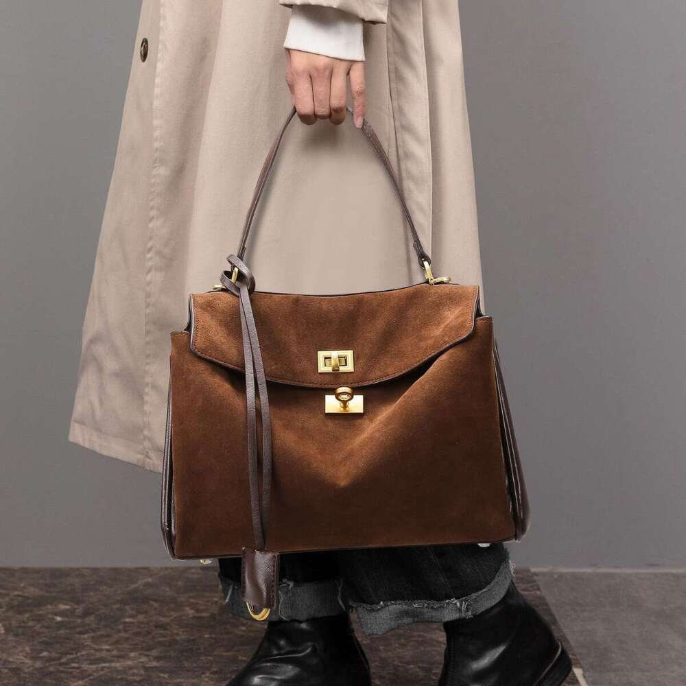 Women's Bags Handbag Tote Women, High-End Sense, Large Capacity Shoulder Fashionable Frosted Leather Women's Bag, Textured Work Commuting Ba