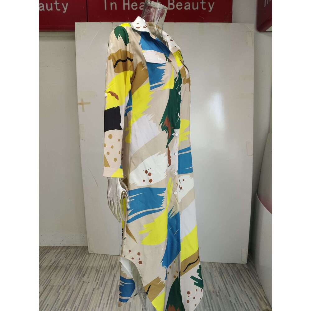 2025 New Spring/Summer Fashion Sexy Shirt Long Dress Female 661 KLMY