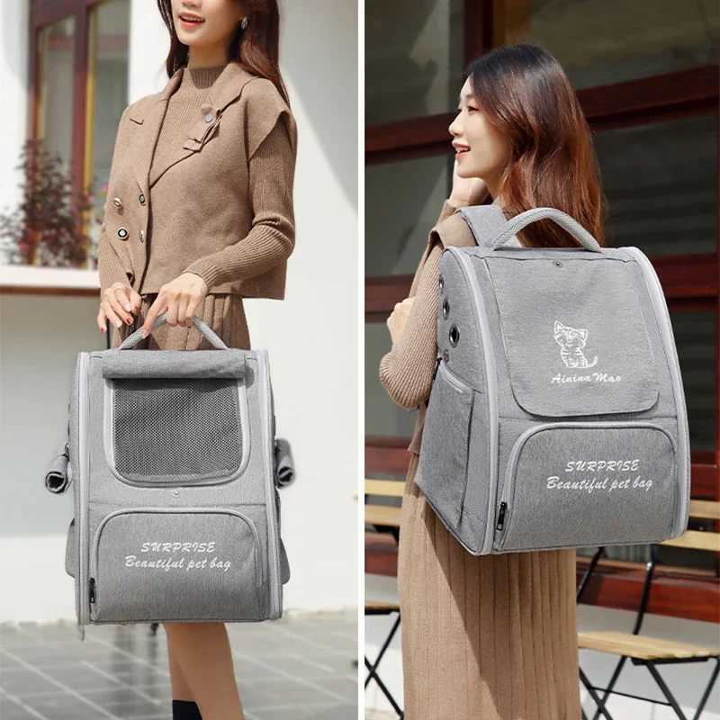 Cat Backpack Pet Carrier Bag Portable Collapsible Breathable Thickened straps are easy to clean Pet Travel Carrier Backpack 250205