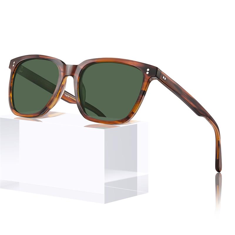 CARFIA Retro Acetate Polarized Sunglasses for Men UV400 Protection Driving Outdoor Anti-Glare Sun Glasses With Box