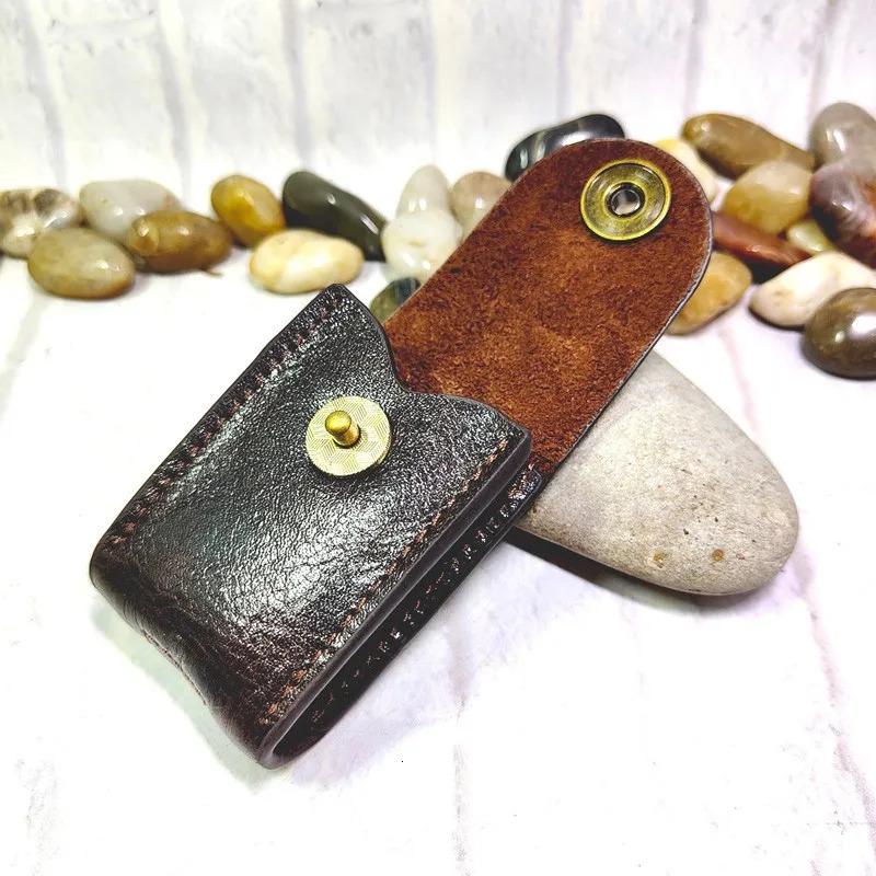 Leather car key case on belt holder with bag waist wallet pocket organizer jacket mens 1652C 250311