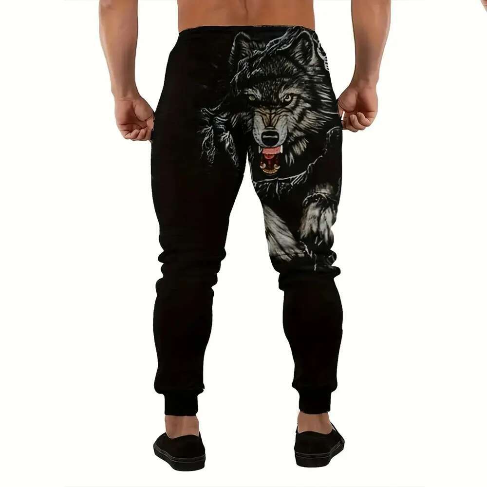 2025 New Fashion Designer Trendy Printed Skull Pattern Sports Pants Men s Loose Casual Pocket Drawstring Casual Pants Hip Hop Street Apparel