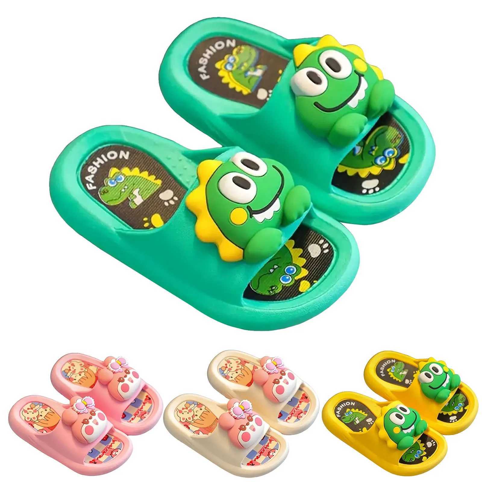 Children Slippers Cute Cartoon Beach Slippers For Kids Non Slip Boys Girls Summer Fuzzy Shoe Girls Furry SlippersT250311