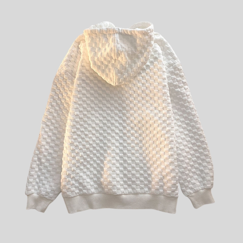Spring and Autumn New Hooded Sweater Women's Loose Waffle Korean Version Versatile Design Long Sleeve Cardigan Jacket
