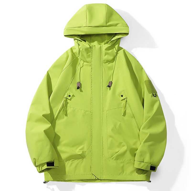 Mens Hiking Jackets Waterproof Women Windproof Windbreaker Camping Climbing Outdoor Running Trekking Coat Loose Hooded JacketT250311