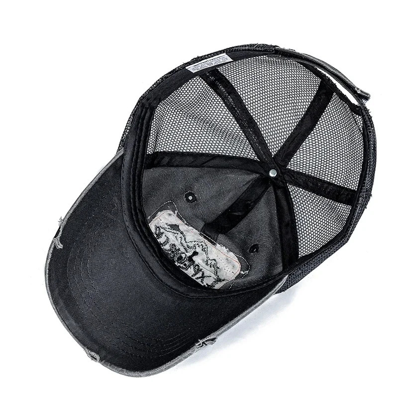 Unisex Washed Cotton Cap Mountain Embroidery Vintage Baseball Caps Men Women Adjustable Breathable Outdoor Streetwear Sports Hat 250311