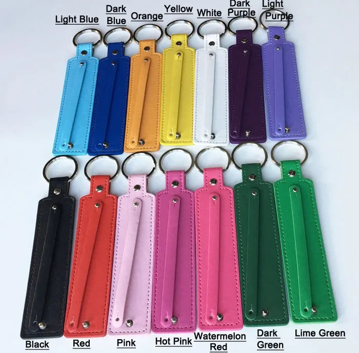 10pcs 830Width*130mm Length Copy leather Key chains Keyrings with 8mm small belt can through 8mm slide charms 250305