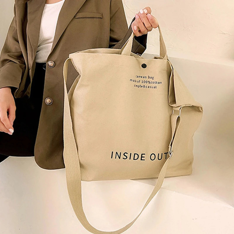 High Quality Women Canvas Shoulder Bag Shopping Bags Students Book Cotton Cloth Handbags Large Tote For Girls wallet 250311