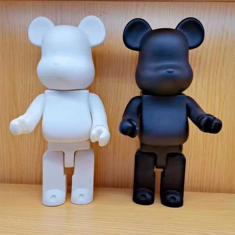 28cm Bear Statue Paint Block Bear Decor Desktop Ornaments Living Room Bear Floor Sculpture Home Decoration Kids Birthday GiftsT250310