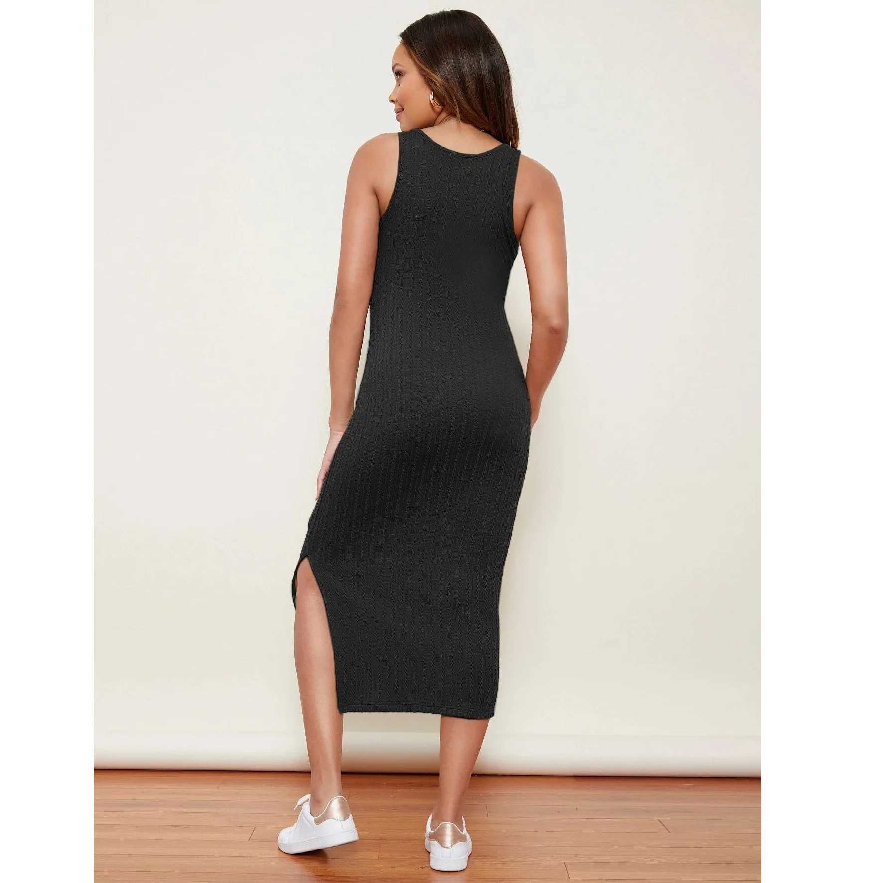 New Spring Summer Maternity Sundress Long Knit Pregnancy Casual Dress Off Shoulder Beach Wear Clothes For Pregnant Women OutfitsT250311