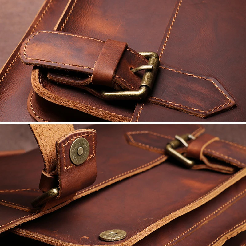 GURO Retro Real Leather Messenger Bags Men and Women Shoulder Bag Natural Cowhide Crossbody Casual Handbag Luxury Cambridge 250304