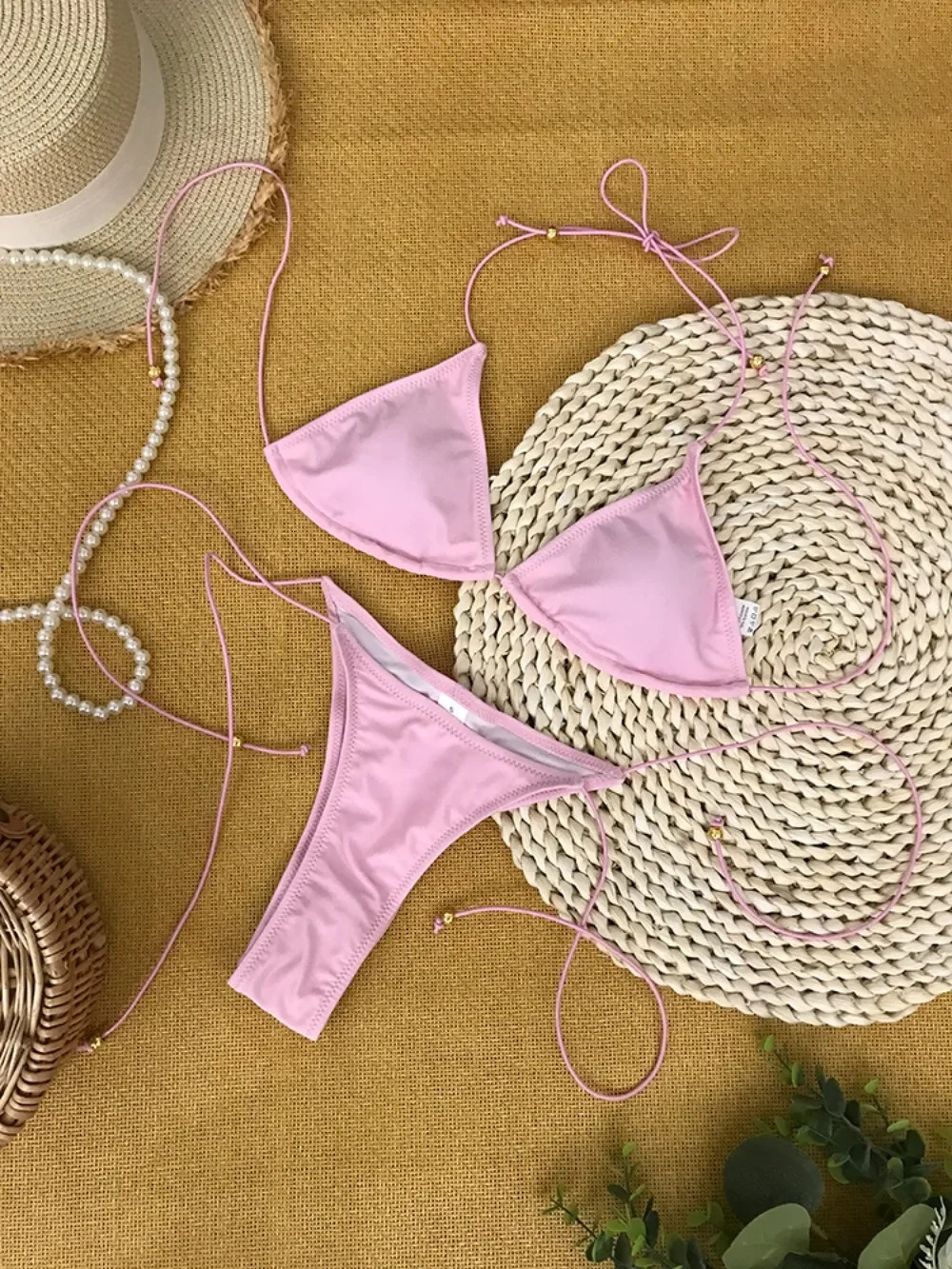 Bathing Suit Women Micro Bikini Sexy Swimsuit Female Swimwear Solid Mini Set Brazilian Biquini Swimming Suits Beachwear 250310