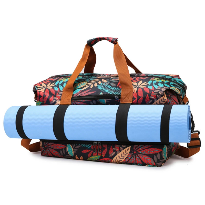 Travel Bag Womens Handbag Flower Print Waterproof Large Size Luggage Fitness Dry Wet Separation Duffle Weekend 250311