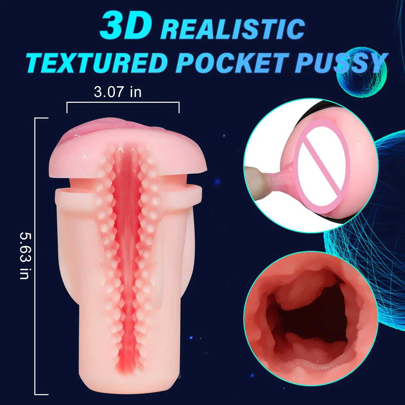 Realistic Vagina Automatic Male Masturbator Pocket Pussy Thrusting Sucking Blowjob Penis Vibrator Massager Adult Sex Toys 18 W250311