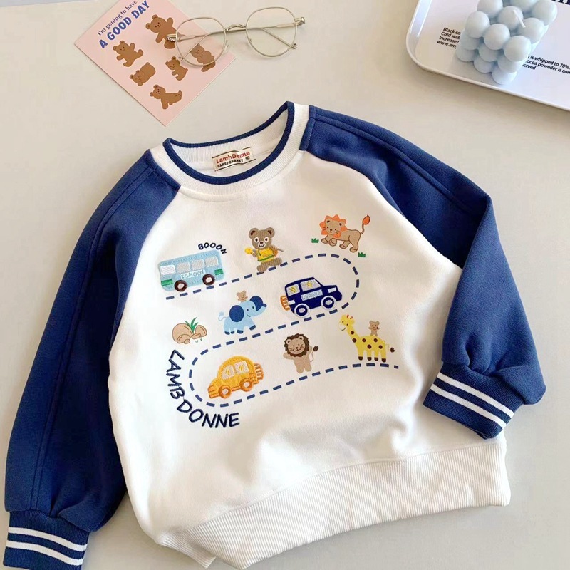Ddmyshoesvip Children S Spring Autumn New Car Track Color Blocked Boys Hoodie And Girls Undercover