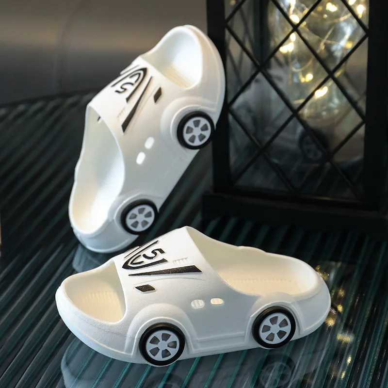 Childrens slippers summer boys and girls at home anti slip indoor handsome cartoon car childrens baby cool slippersT250311