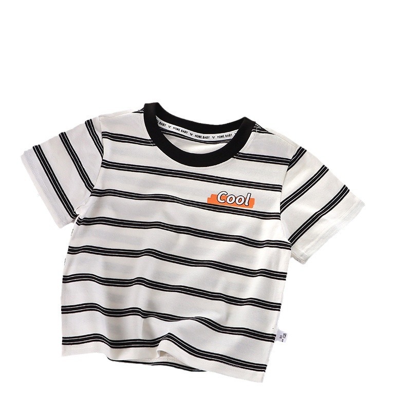 Ddmyshoesvip New Children S Wear Short Sleeved T Shirt Made Of Pure Cotton Class A Boys Summer Mid Size Striped Half Sleeves