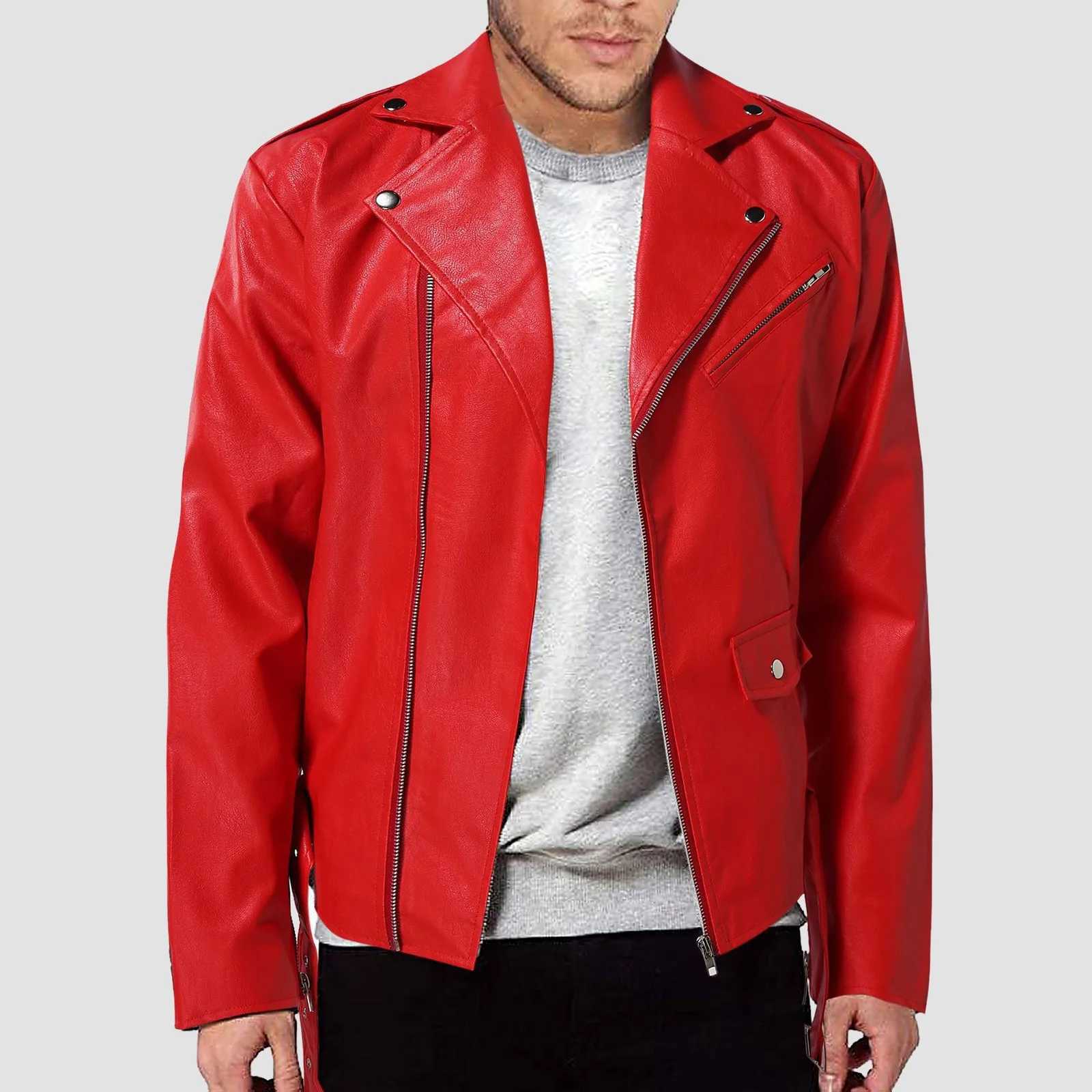 Pu Leather Stylish Jacket Mens Autumn Winter Outwear Lapel Pu Leather Jacket Motorcycle Male Coats For Male Slim-Fit T250311