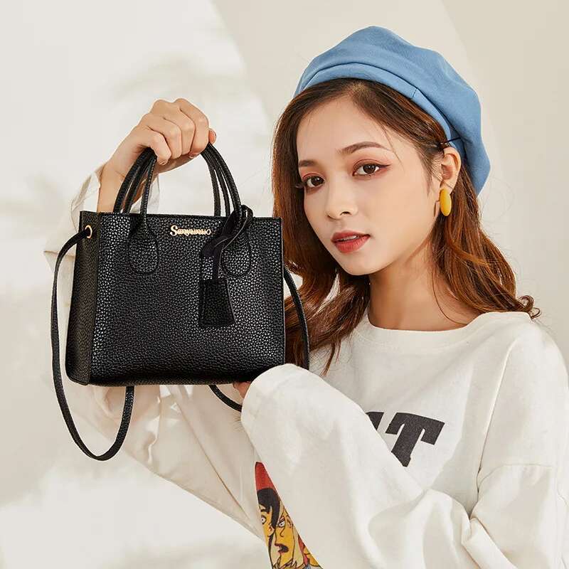 2025 New Solid Color Lychee Grain Women's Designer Trendy Fashion Handbag, Single Shoulder Crossbody Bag, Three purpose Handbag, Portable Leisure